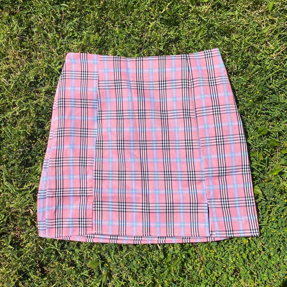 Baby Pink Plaid Tartan Mini Schoolgirl Skirt 🦋